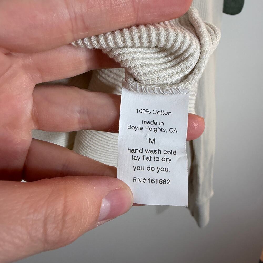 Perfect White Tee Taupe Waffle Long Sleeve - Picture 3 of 4